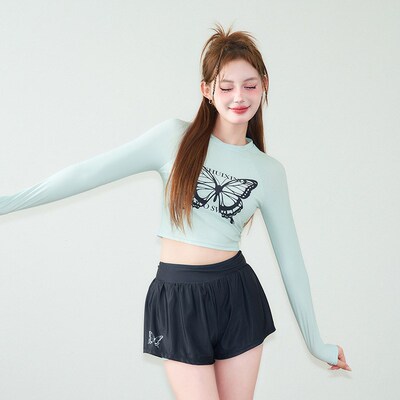 2024韩国ins夏季日系可爱少女显瘦小胸保守平角分体泳衣温泉泳装