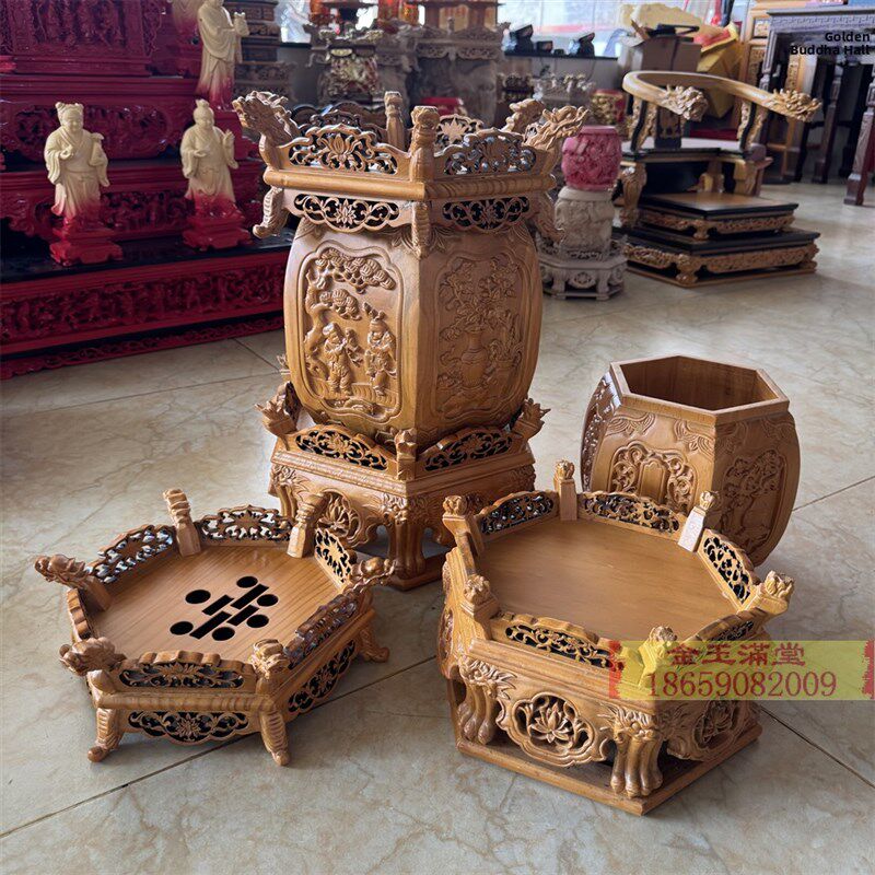 采购产品名灯,佛斗灯,木雕,手工艺品,拜斗,米斗,六角形六面桶,门