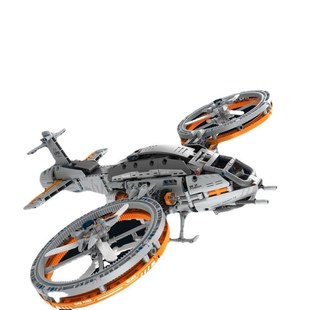星际战机舰艇高难度积木小颗粒玩具飞船机甲鱼鹰滑翔客机拼装模型