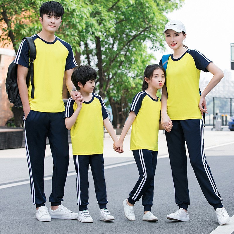 中学生校服T恤套装夏季初高中半袖班服男女款运动会学院风班服