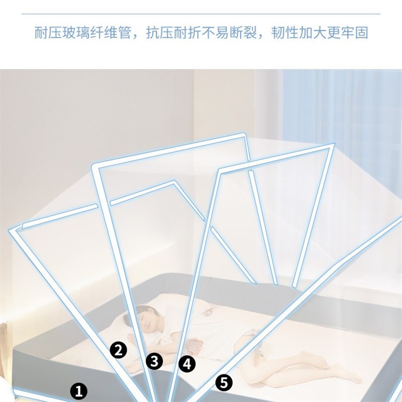 拆叠蚊帐便携式折叠文帐蒙古包免安装蚊账新款夏季.米纹账