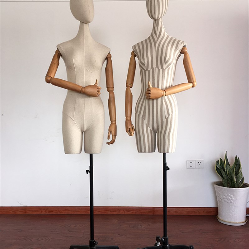 新款模特道具女半身包布人台橱窗展示架活动头女模特服装店模特架
