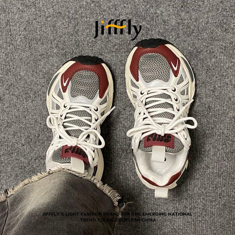 Jifffly老爹鞋m女款2024秋冬新款超好看百搭厚底增高炸街情侣男鞋