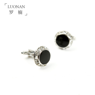 袖 口装 扣法式 钉黑色水钻镶嵌衬衣新郎伴郎袖 饰礼盒 衬衫 男士