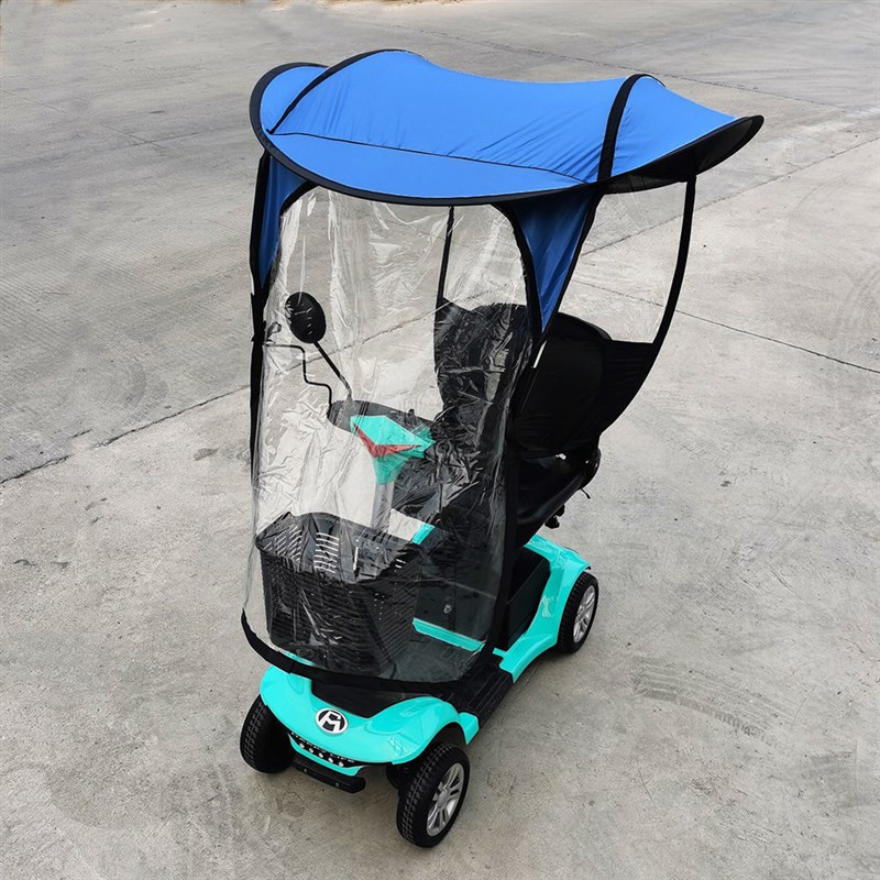 老年三轮电动代步车雨棚遮阳棚锂电老人车电动车四轮助力车遮阳棚
