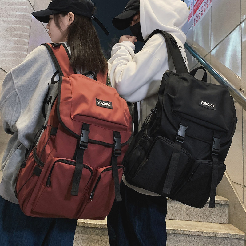 潮酷大容量双肩包男揹包日韩百搭时尚大I学生书包女15.6寸电脑包