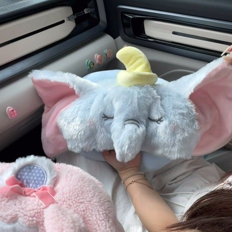 可爱雪莉玫连帽旅行u型枕饼饼护颈便携学生儿童午睡觉办公室专用