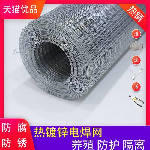 小孔热镀锌电焊网镀锌铁丝网电焊网片养殖网钢丝防护栏家用防鼠网