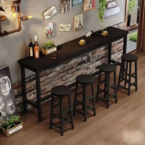 吧台桌家用阳台长条桌高脚吧台桌椅商用咖啡厅奶茶店靠墙边窄桌子