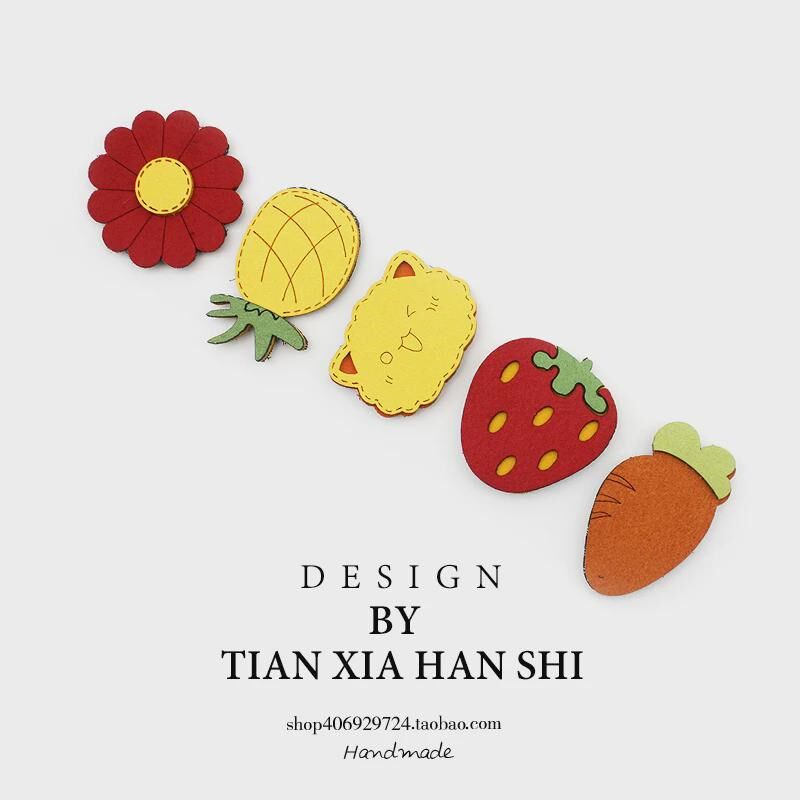 婴儿魔术贴水果花朵卡通不伤发碎发贴儿童宝宝简约发卡头新款