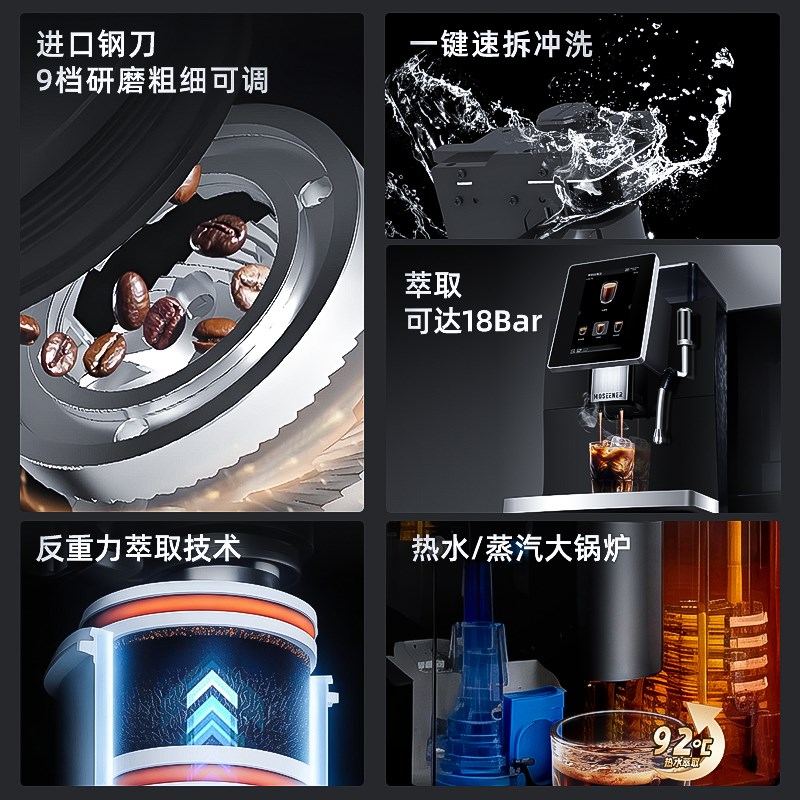 全自动咖啡机家用现磨小型商用一键意式奶泡办公室研磨一体美式机