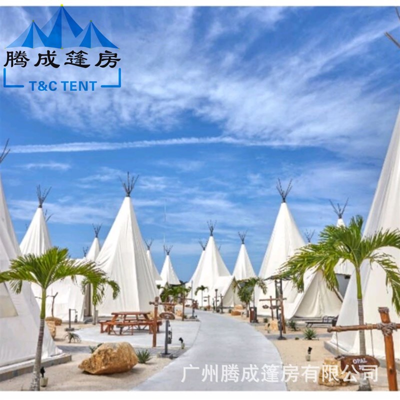 民丹岛安梦沙漠帐篷酒店张拉膜结构接待大厅酒吧餐厅天幕遮阳雨篷