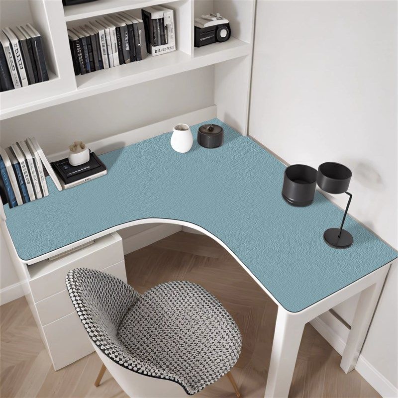 转角书桌垫子防水可擦洗办公桌桌面垫弧形l型拐角学习桌桌垫皮革