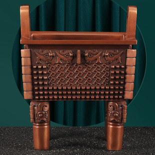 紫铜司父戊方鼎摆件鼎盛千秋铜鼎家居客厅玄关书房装饰品商务礼品