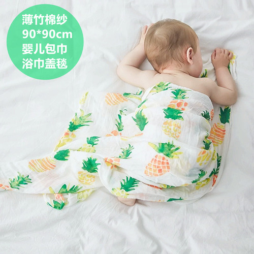 棉布树新生婴儿宝宝纱布浴巾夏季薄款盖毯K婴儿竹棉洗澡巾纱布包
