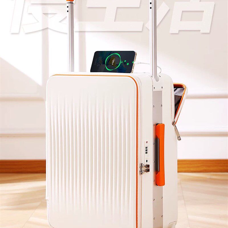 宽拉杆行李箱女新款侧开20寸登机箱子前置开口旅行密码皮箱