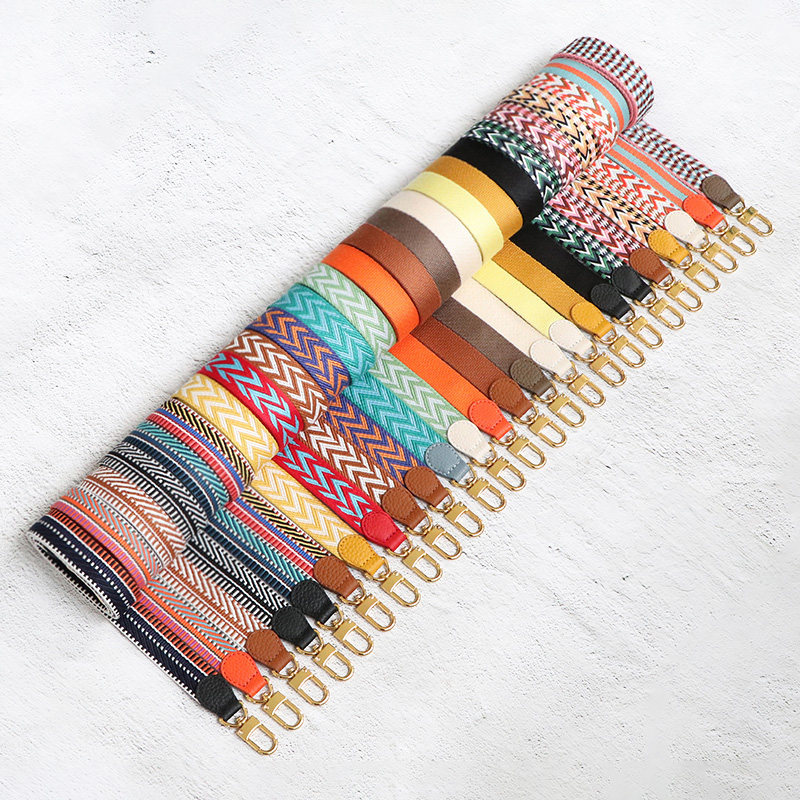 帆布包带肩带斜挎帆布编织包带黑色宽包带替换包带配件白色潮