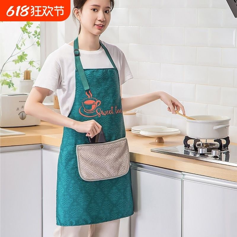 围裙家用厨房防水防油夏季薄款可爱挂脖可擦手带口袋做饭围腰加长,家庭/个人清洁工具,围裙,淘宝优惠券,粉丝福利购,淘宝优惠卷