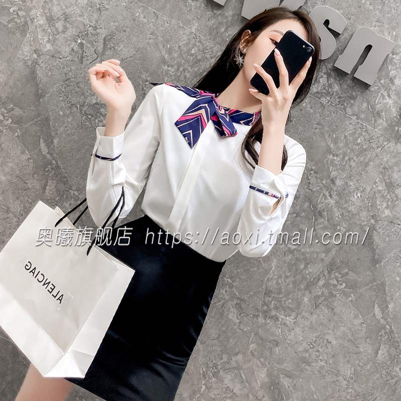 空姐职业装女套裙酒店前台工作装女系带衬衫O美容师服装美容院制