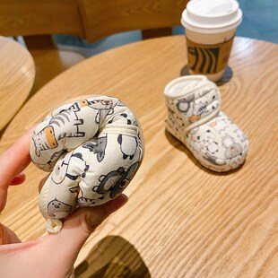 学步前男女宝宝保暖棉鞋 秋冬款 1岁软底鞋 6月加绒加厚不掉 婴儿鞋