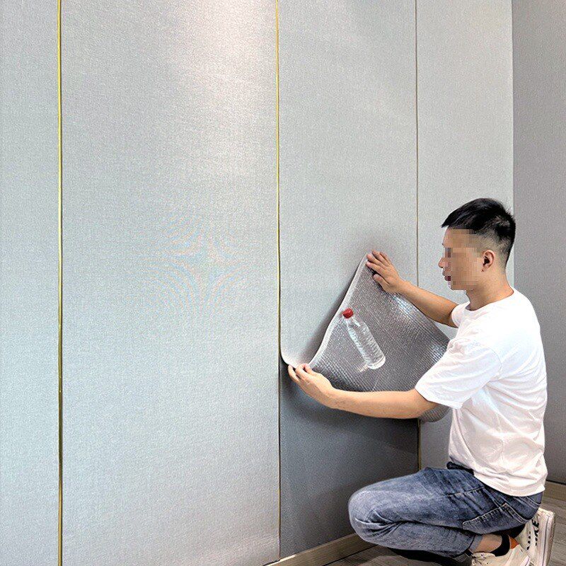 纸床头软包墙板装饰客厅卧室壁布亚麻防水防潮墙布自粘电视背景墙