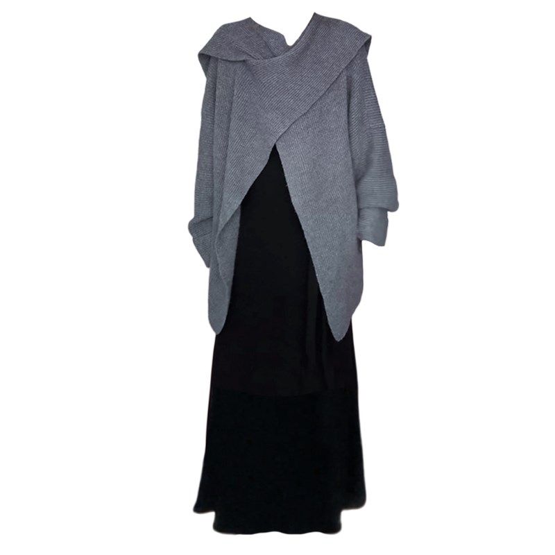 大尺码胖妹妹韩i系慵懒不规则交叉披肩斗篷开衫女秋冬鱼尾洋装套,女装/女士精品,大码套装,淘宝优惠券,粉丝福利购,淘宝优惠卷