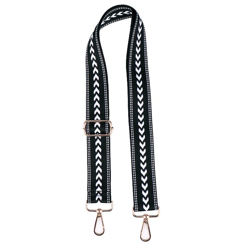 斜挎宽肩带珑黑白色龙挎包帆布麦穗手袋女条纹揹包T替换配件骧抱