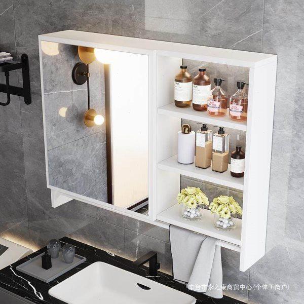 卫生间梳妆镜柜挂墙式洗漱台厕所镜子收纳一体柜浴室镜子带置物架,家装主材,智能浴室镜,淘宝优惠券,粉丝福利购,淘宝优惠卷