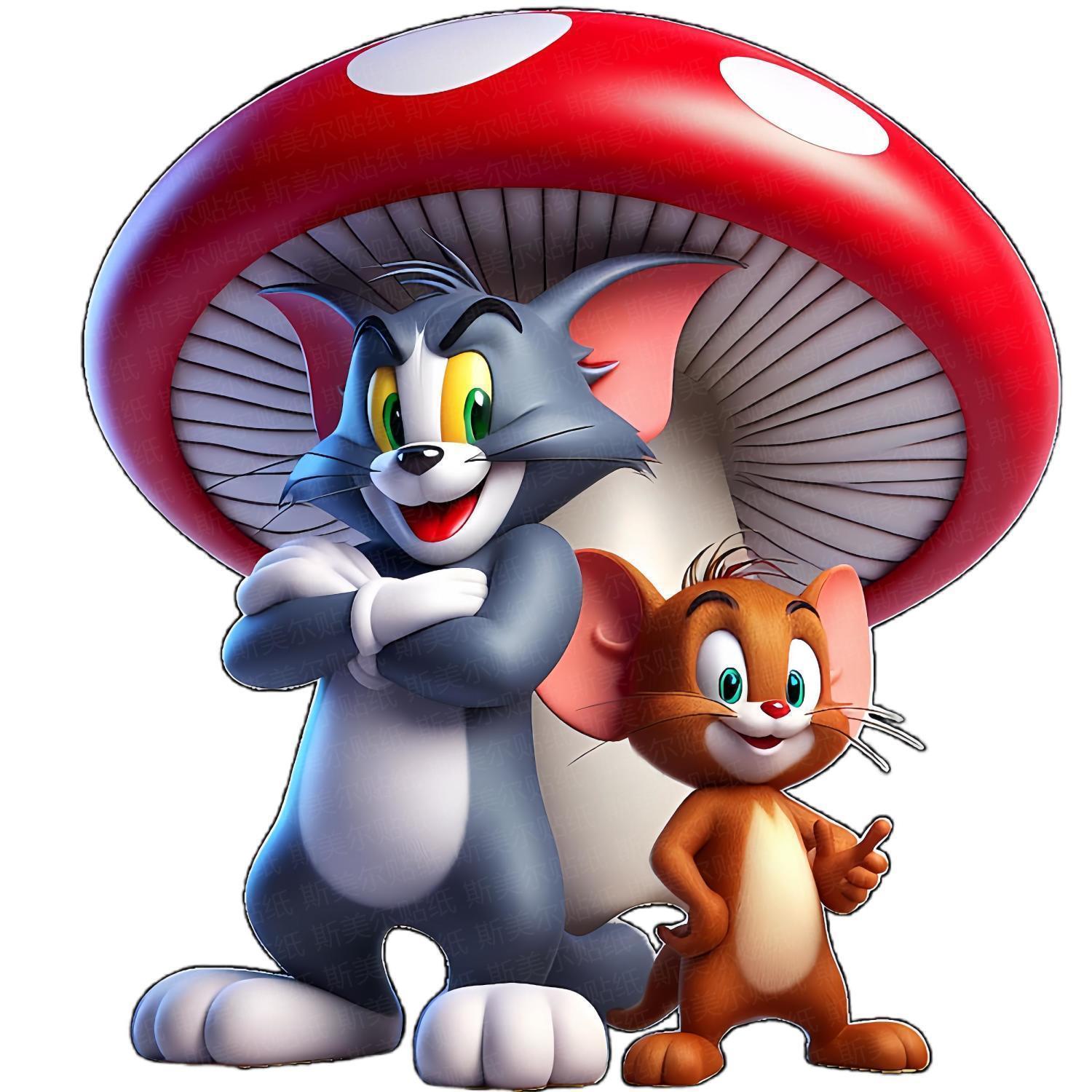 ins风猫和老鼠贴纸冰箱行李箱浴室玻璃门窗儿童房墙面无痕胶自粘