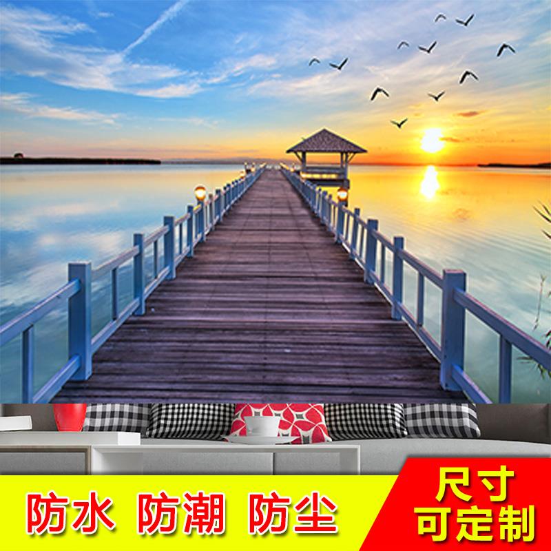 墙纸壁画贴纸自粘定制电视背景墙贴整张卧室客厅直播墙面装饰贴画