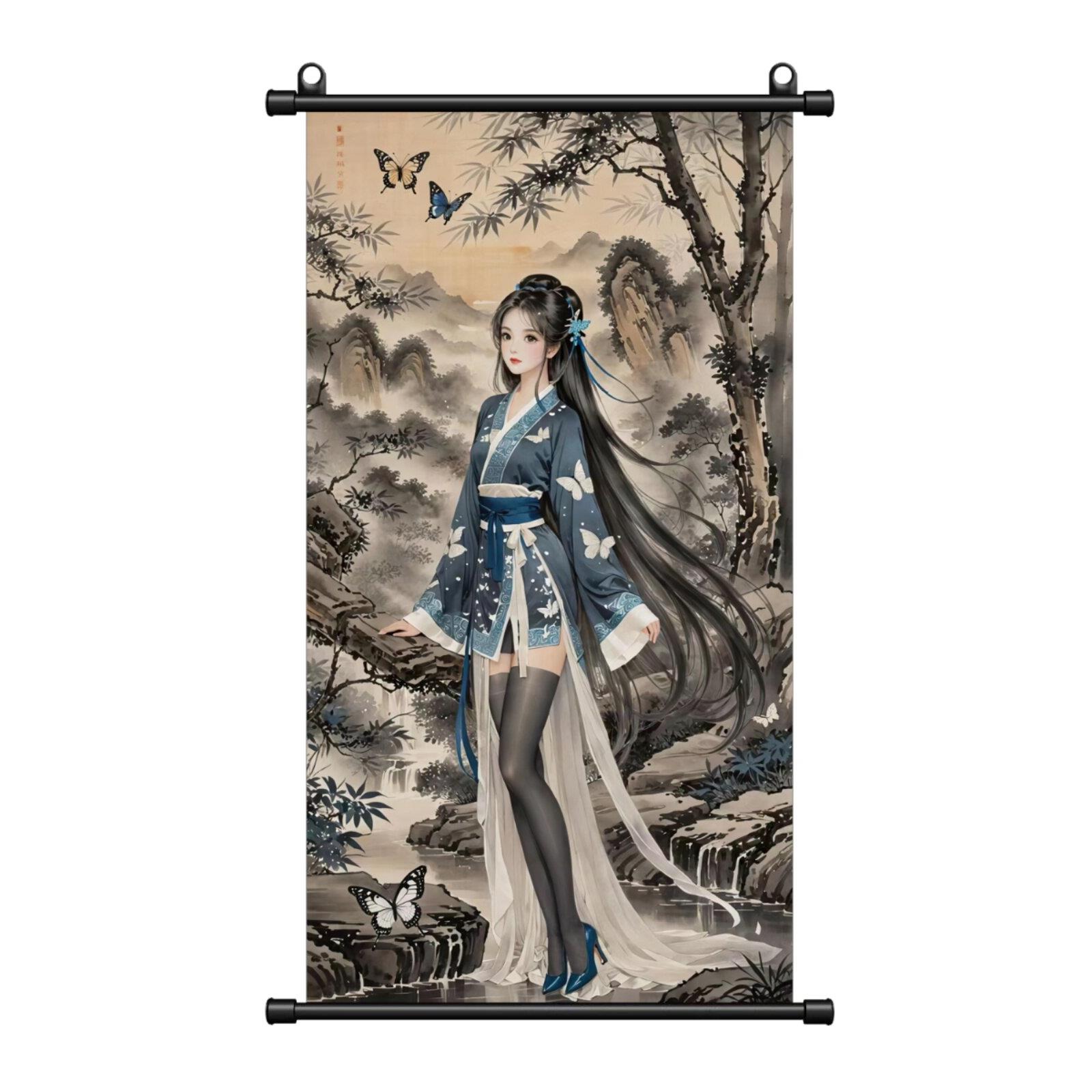 仕女图挂画卷轴可定制恶搞搞笑彷古真迹装饰送兄弟朋友生日礼物