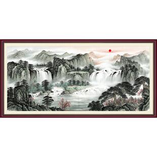 办公室山水风景壁画中堂客厅家居背景墙装饰画国画风景江山如画