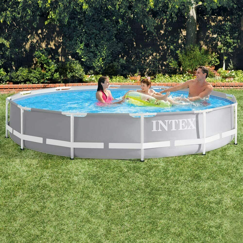 INTEX26710 12尺圆形管架水池 儿童超大型夹网 支架家庭游泳池