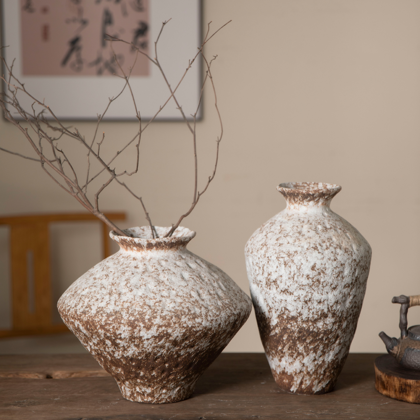 景德镇侘寂风陶瓷花瓶复古怀旧