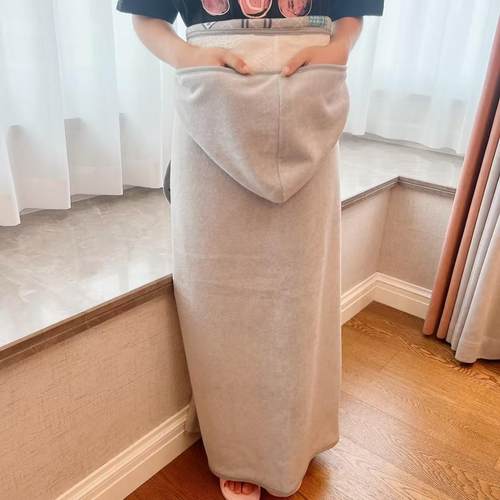 日本kusuguru刺绣胖猫摇粒绒披肩连帽披风毯子坎肩斗篷保暖7628