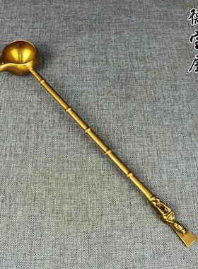 纯铜酒勺仿古铜器汤勺茶勺家居酒店茶道日用装饰工艺创意礼品摆件