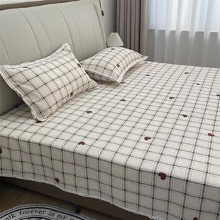 【 起球包退】山东滨州加厚老粗布床单三件套软凉席棉麻亚麻新款