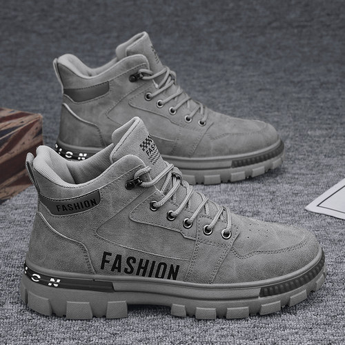 男鞋春秋厚底耐磨防滑工装男士厨房工作上I班劳保高帮2025新款板