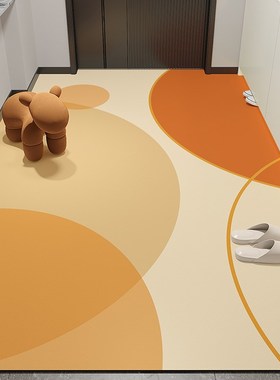 橙色简约地垫入户门垫进门可擦免洗pvc地毯耐脏防滑可裁剪门口垫