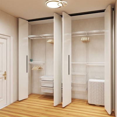福倍斯金属衣柜主卧步入式衣帽间框架子组装定制开放式卧室折叠门