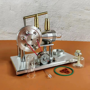 斯特林引擎发电机小发动v机外燃机蒸汽引擎物理模型玩具礼物