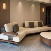 实木直排沙发意式 高端别墅会所客厅黑胡桃木港湾轻奢家俱设计定制