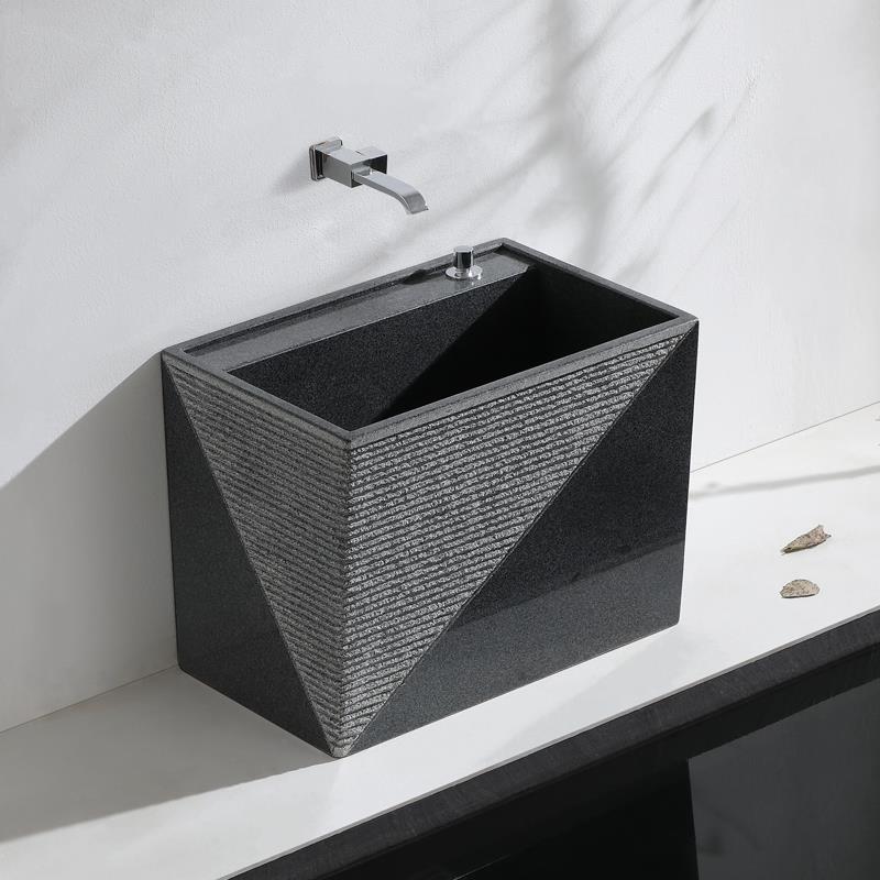 冠石汇石头拖把池家用阳台室外拖布池花园墩布池户外水池庭院灰色