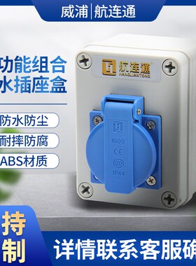 威浦航连通电器户室外多功能塑料TYP08114防溅组合防水插座盒IP44