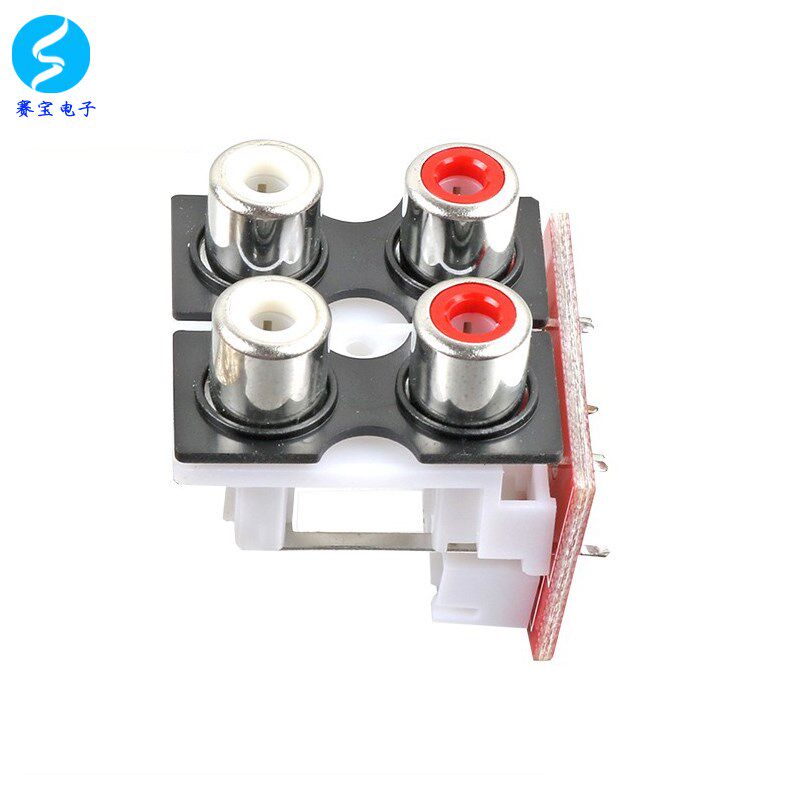 RCA莲花头插头免焊音频插座带板转2.54MM转接板座板输入输出音响