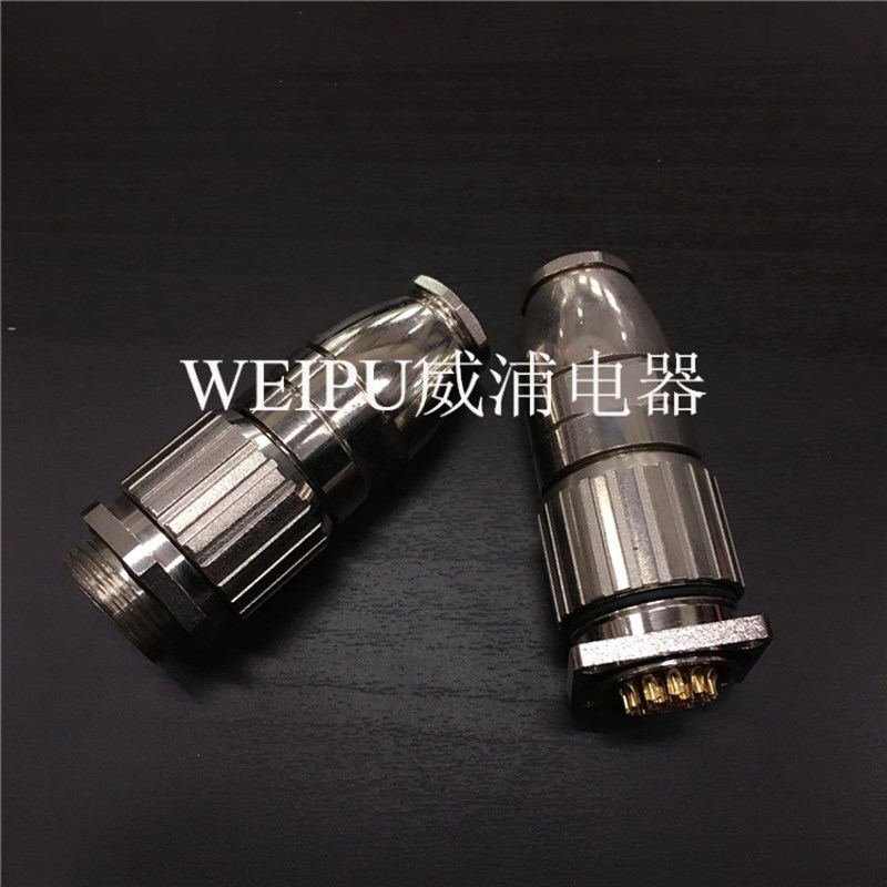 正品重强M23连接器6-8-12-16-19芯针孔型,编码器 伺服 插头插座