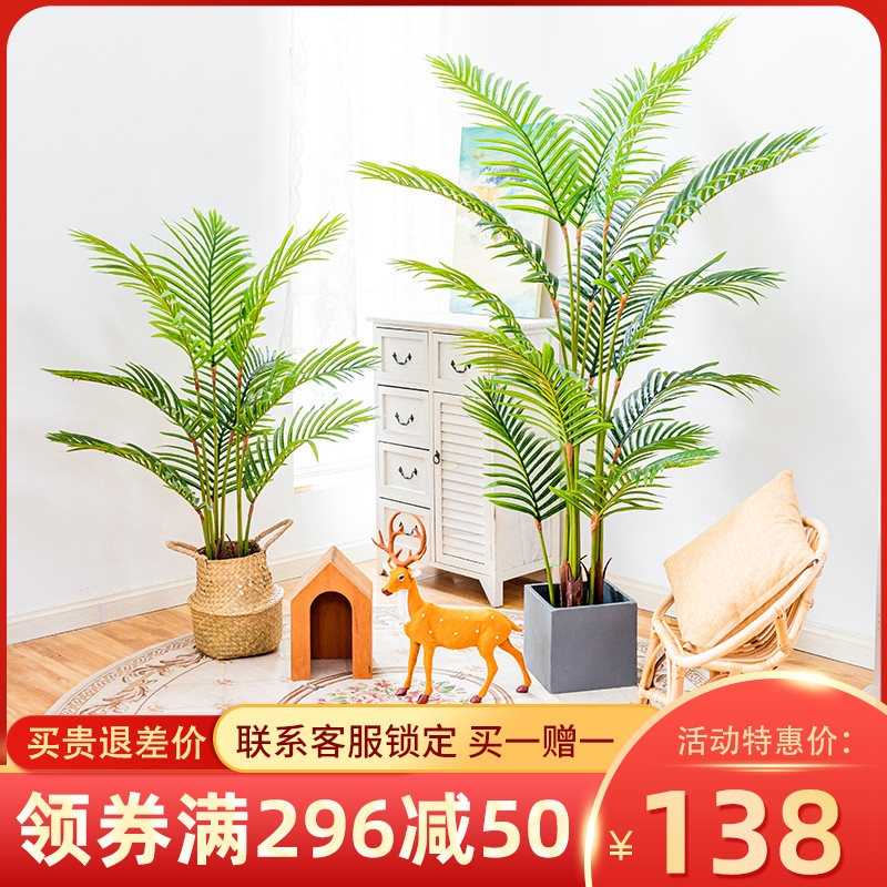 Z13仿真植物假散尾葵盆栽装饰大摆件室内仿生Q绿植客厅落地盆景树