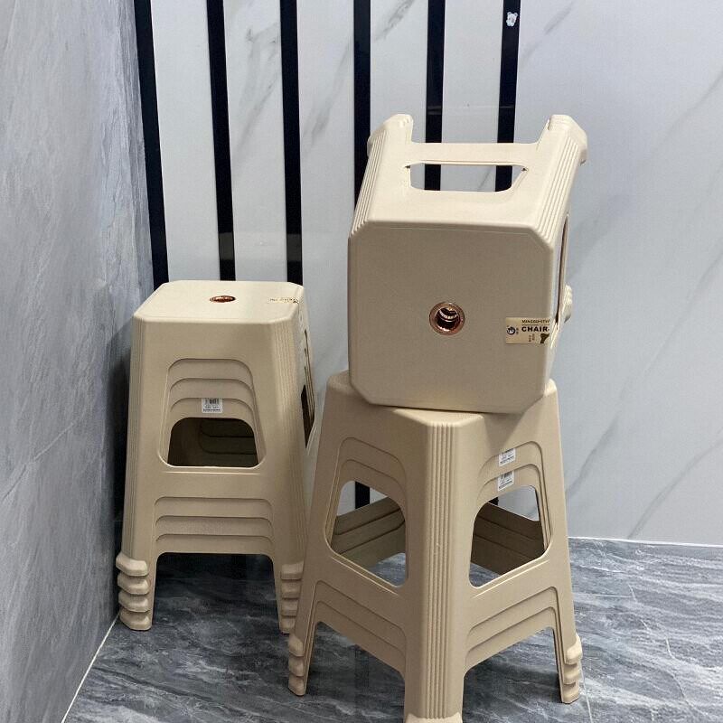 塑料凳子家用加h厚经济型朔料方板凳客厅餐桌登子椅子简易熟胶高
