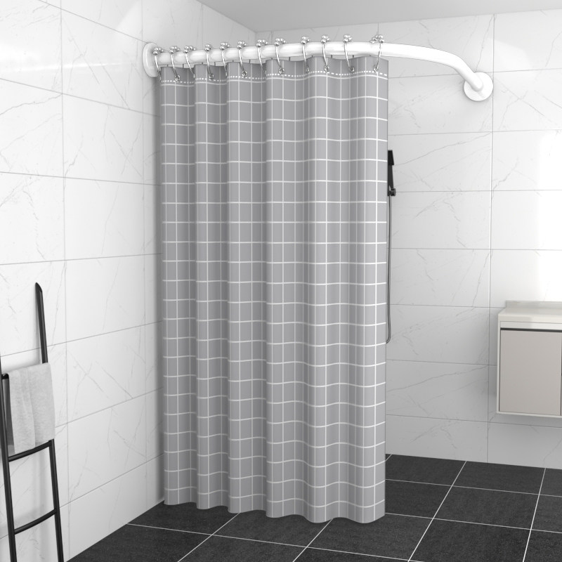 浴罩圆形卫生间伸缩浴帘杆浴室杆免打孔不锈钢弧形洗澡塑料布隔断,家庭/个人清洁工具,浴帘杆,淘宝优惠券,粉丝福利购,淘宝优惠卷