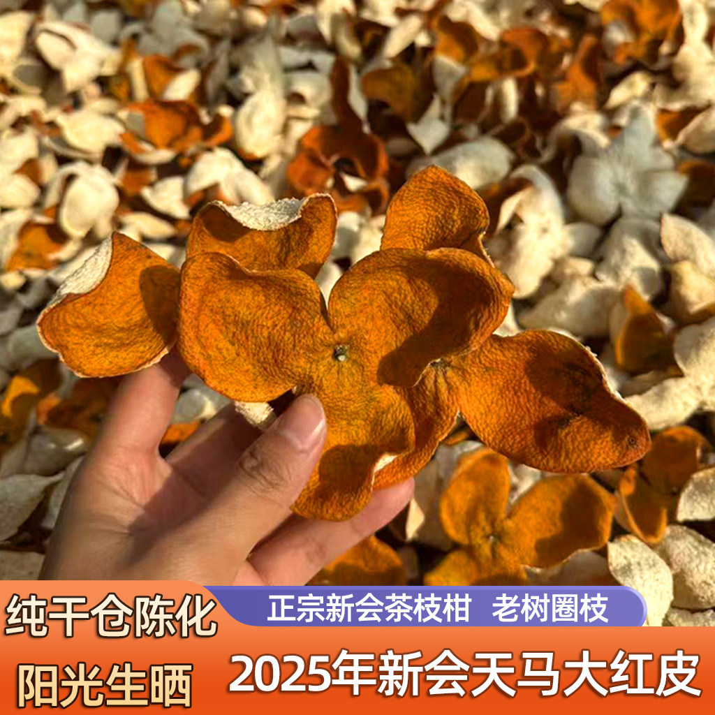 2025年新会天马冬后大红皮老树圈枝柑广东生晒新会柑皮官方旗舰店